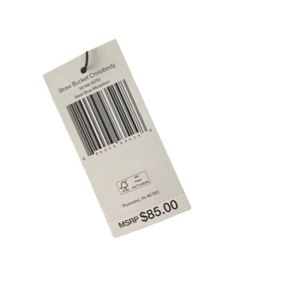 Vera Bradley Straw Bucket Crossbody Bag - Steel Blue Medallion w/Turtle NEW - Picture 7 of 8